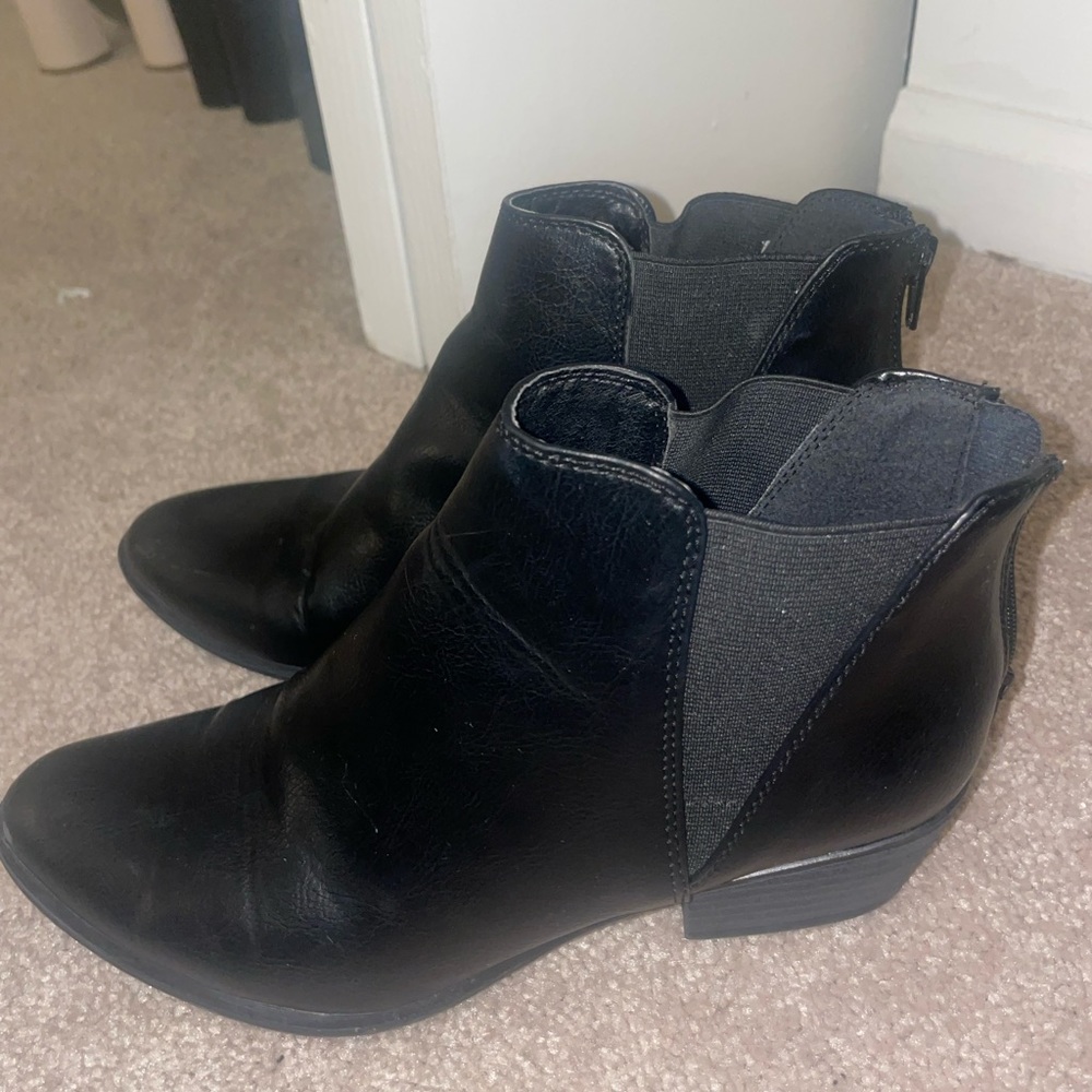 Faux leather booties